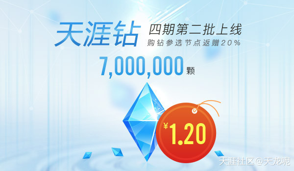 ssr手机版节点:天涯钻四期第二批700万火热上线，购钻参选节点反赠20%(转载)