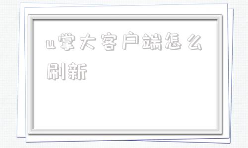 u掌大客户端怎么刷新掌上管家app下载安装